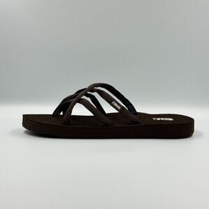 Teva Womens 11 Brown Mush Multi Strap Flip Flop Sandal Soft Comfort